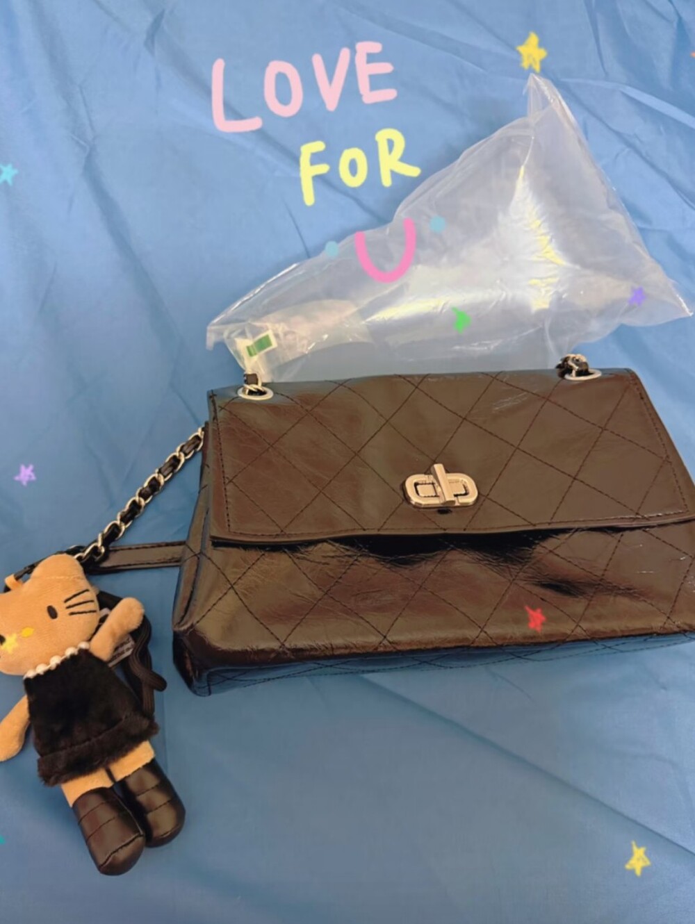 🖤🤍BQ 💯 Leather 🆕 Chain Bag with Charm - Picture 6 of 16